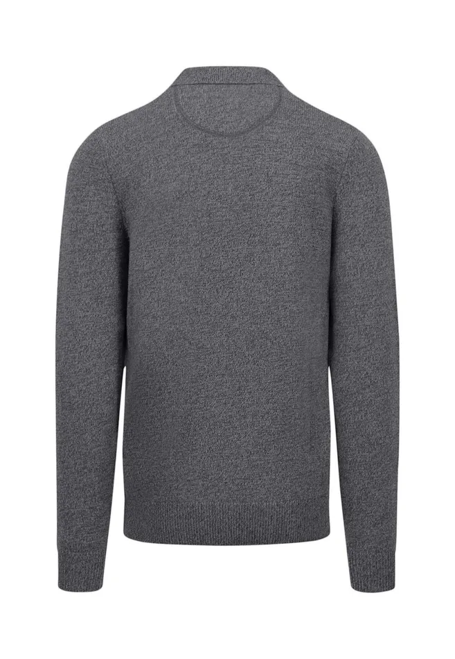 FYNCHHATTON Long Arm Knitting Polo Shirt Made Of KashmirWollmix Steelnight Men Sale