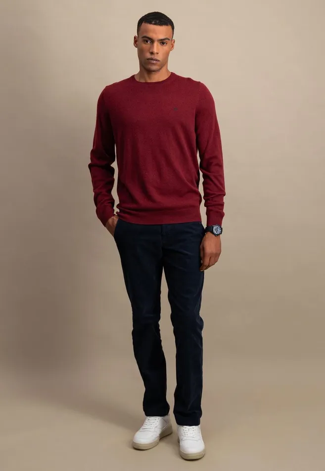 FYNCHHATTON Merinocashmere Sweater With A Round Neckline Cloud Bluenightlight Khakidark Emeraldgrass Greennavy Men Sweater