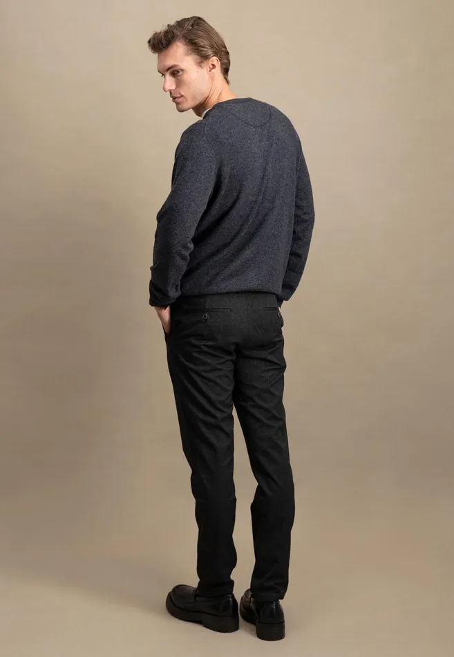 FYNCHHATTON Merinocashmere Sweater With A Round Neckline Cloud Bluenightlight Khakidark Emeraldgrass Greennavy Men Sweater
