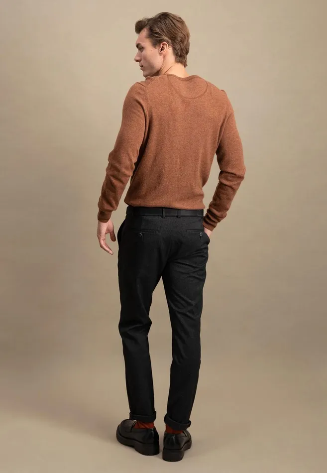 FYNCHHATTON Merinocashmere Sweater With A Round Neckline Cloud Bluenightlight Khakidark Emeraldgrass Greennavy Men Sweater
