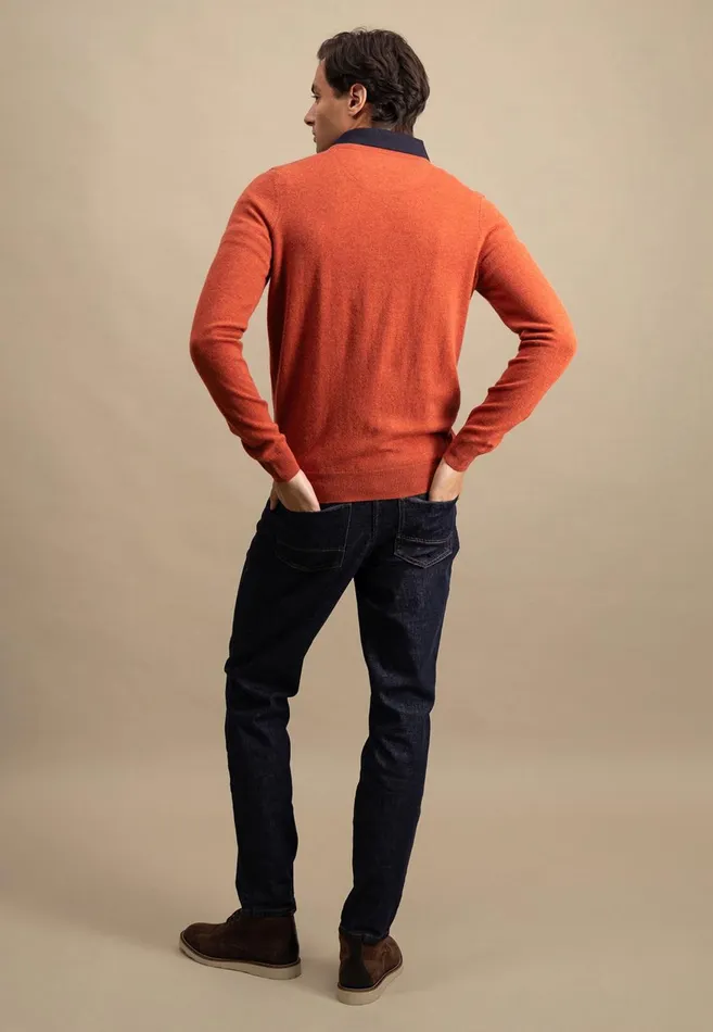 FYNCHHATTON Merinocashmere Sweater With A Round Neckline Cloud Bluenightlight Khakidark Emeraldgrass Greennavy Men Sweater