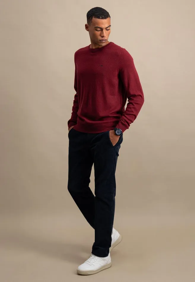 FYNCHHATTON Merinocashmere Sweater With A Round Neckline Cloud Bluenightlight Khakidark Emeraldgrass Greennavy Men Sweater