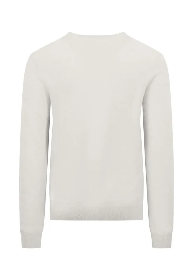 FYNCHHATTON Merinocashmere Sweater With A Round Neckline Cloud Bluenightlight Khakidark Emeraldgrass Greennavy Men Sweater
