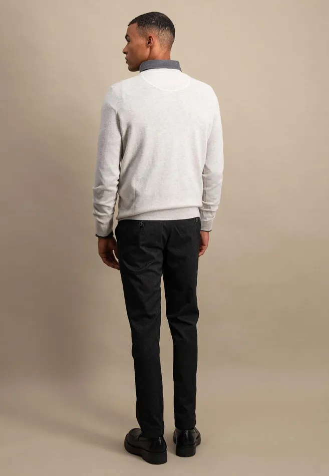 FYNCHHATTON Merinocashmere Sweater With A Round Neckline Cloud Bluenightlight Khakidark Emeraldgrass Greennavy Men Sweater