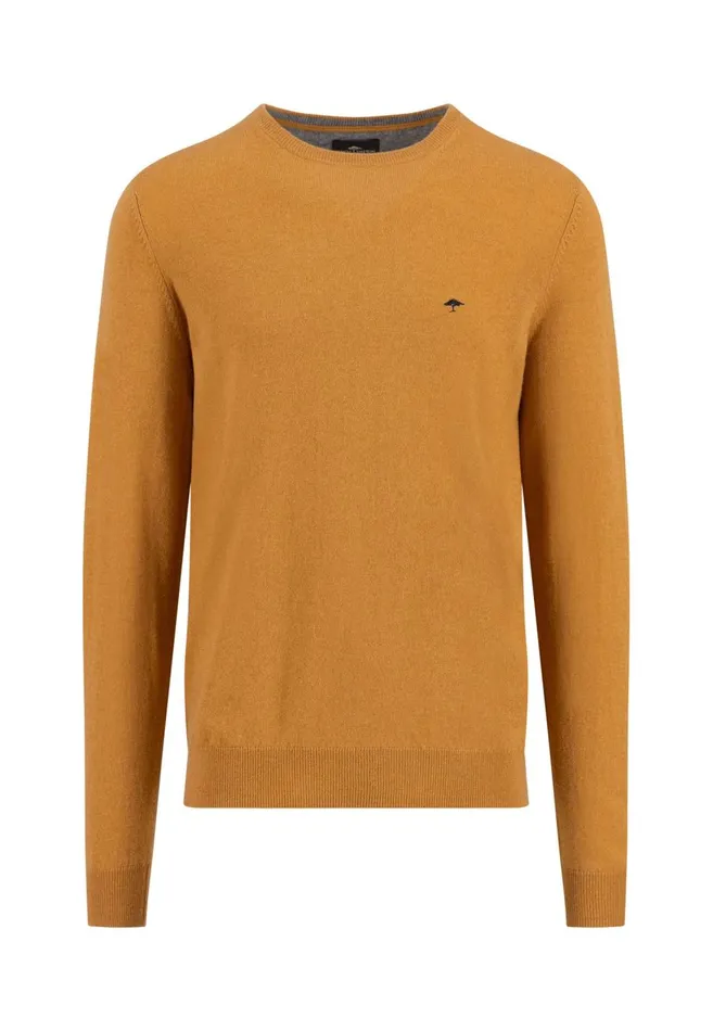 FYNCHHATTON Merinocashmere Sweater With A Round Neckline Cloud Bluenightlight Khakidark Emeraldgrass Greennavy Men Sweater