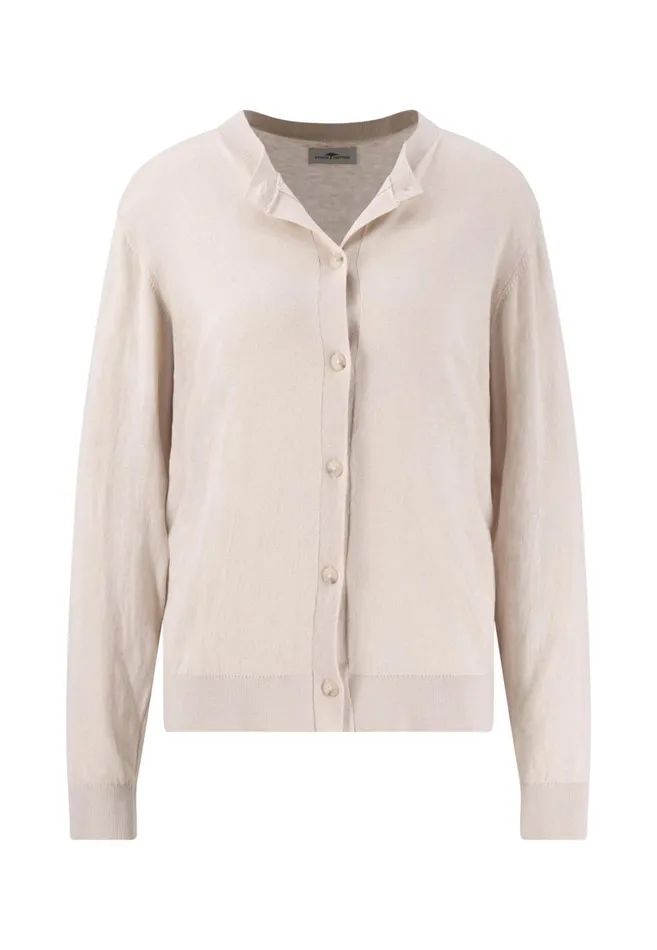 FYNCHHATTON Part Jacket Made Of Cotton Mix With A Button Placket Sandsummer Redlight Blue Women Cardigan FYNCHHATTON Part Jacket Made Of Cotton Mix With A Button Placket Sandsummer Redlight Blue Women Cardigan