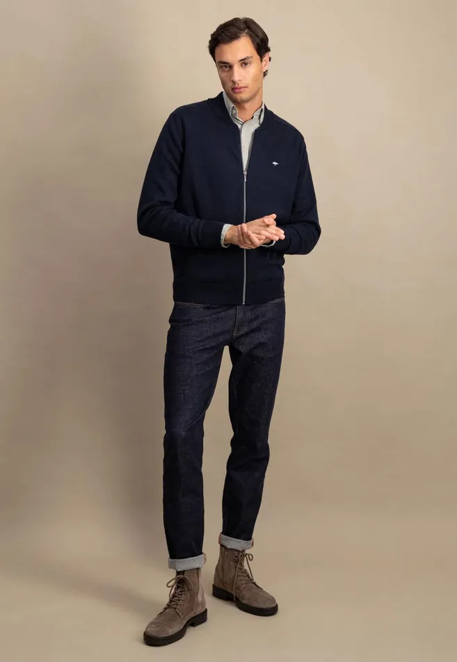 FYNCHHATTON Parting Jacket Made Of 100 Cotton Navyhazelruby Reddark Emeraldcloud Blueblack Men Cardigan