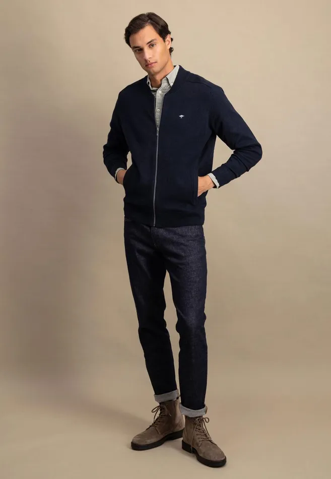 FYNCHHATTON Parting Jacket Made Of 100 Cotton Navyhazelruby Reddark Emeraldcloud Blueblack Men Cardigan