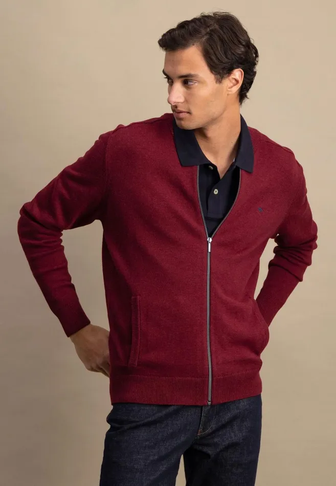 FYNCHHATTON Parting Jacket Made Of 100 Cotton Navyhazelruby Reddark Emeraldcloud Blueblack Men Cardigan