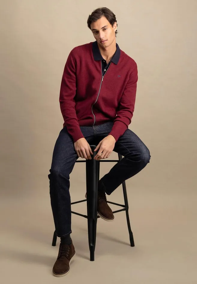 FYNCHHATTON Parting Jacket Made Of 100 Cotton Navyhazelruby Reddark Emeraldcloud Blueblack Men Cardigan