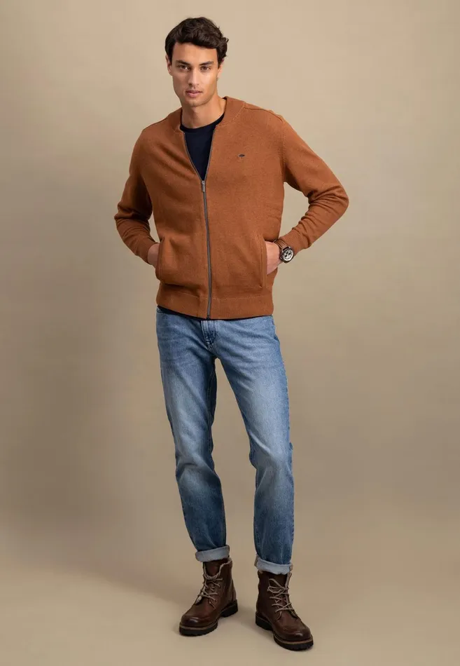 FYNCHHATTON Parting Jacket Made Of 100 Cotton Navyhazelruby Reddark Emeraldcloud Blueblack Men Cardigan
