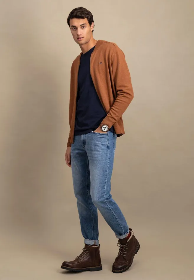 FYNCHHATTON Parting Jacket Made Of 100 Cotton Navyhazelruby Reddark Emeraldcloud Blueblack Men Cardigan