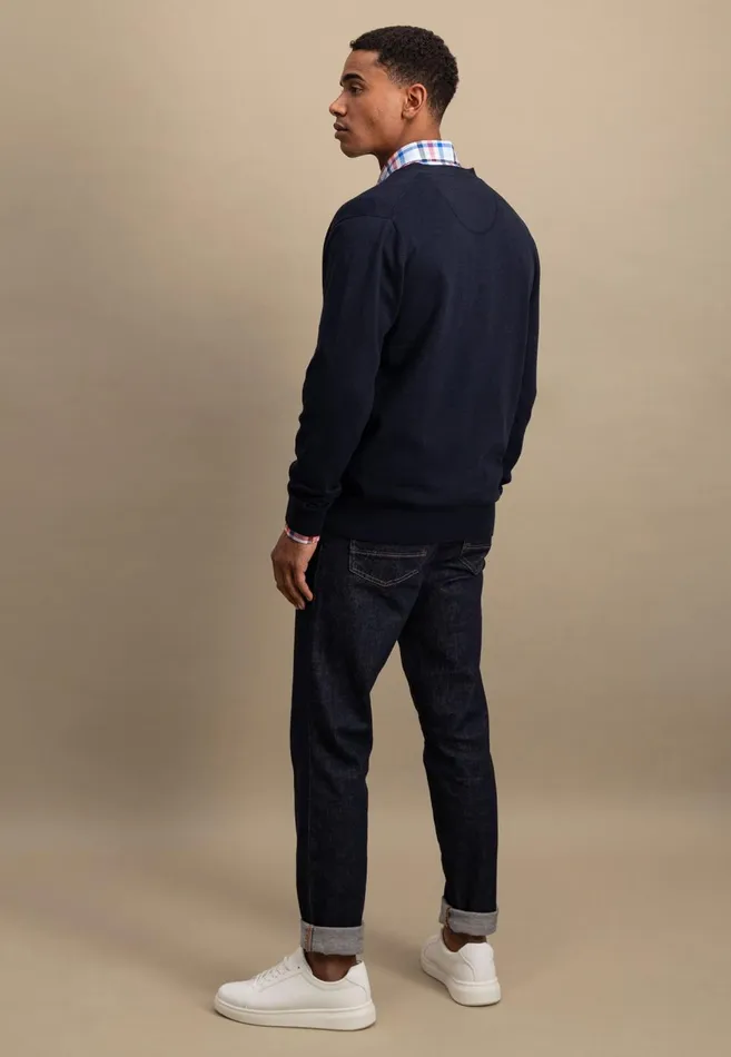 FYNCHHATTON Parting Jacket Made Of Soft Cotton With A Button Closure Silvernavysummer Breeze Men Cardigan