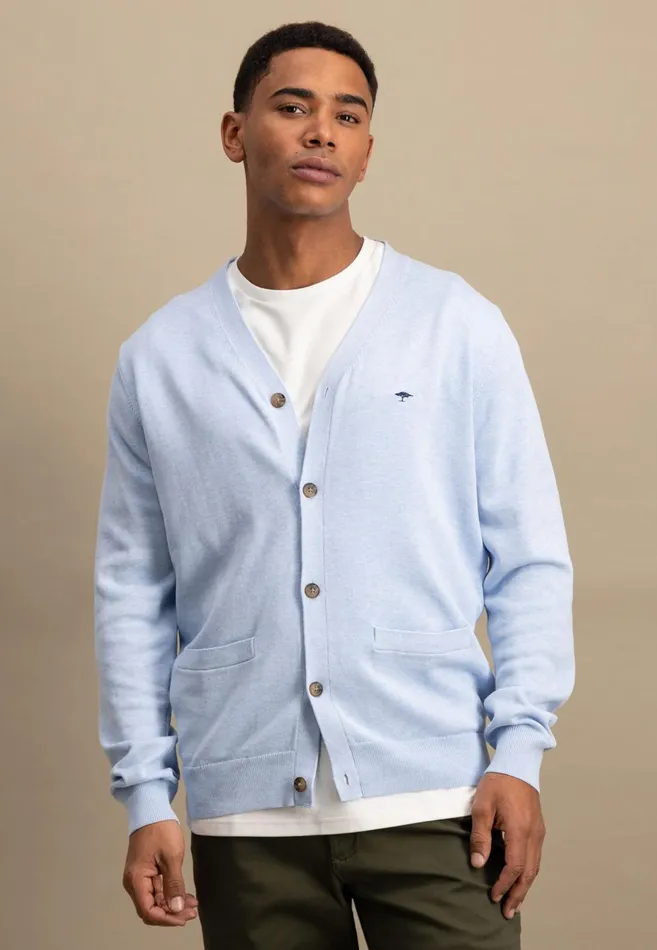 FYNCHHATTON Parting Jacket Made Of Soft Cotton With A Button Closure Silvernavysummer Breeze Men Cardigan
