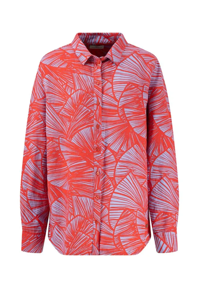 FYNCHHATTON Patterned Blouse With A Kent Collar Summer Redlight Blue Women Blouses