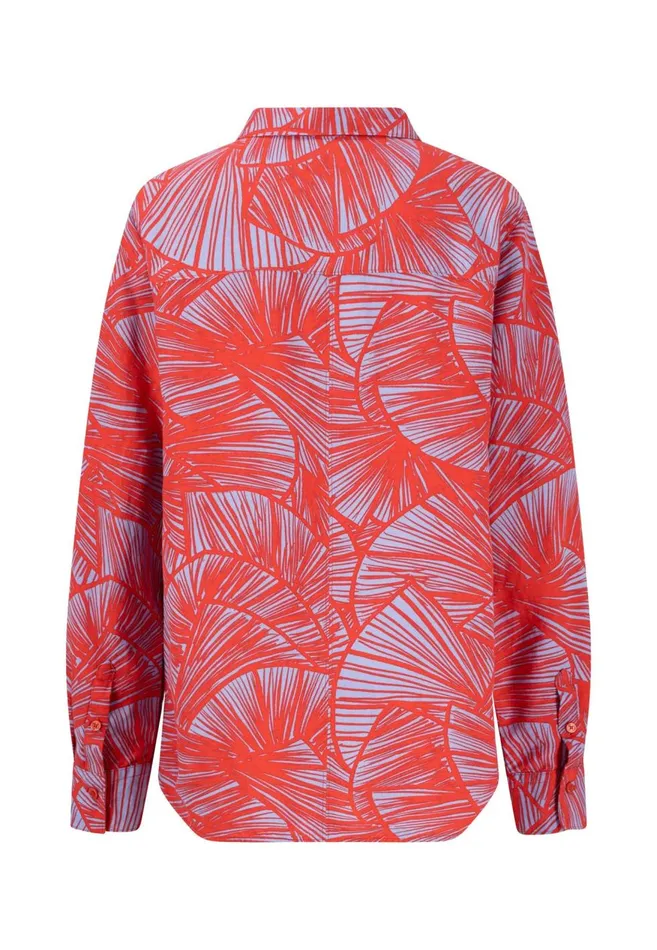 FYNCHHATTON Patterned Blouse With A Kent Collar Summer Redlight Blue Women Blouses