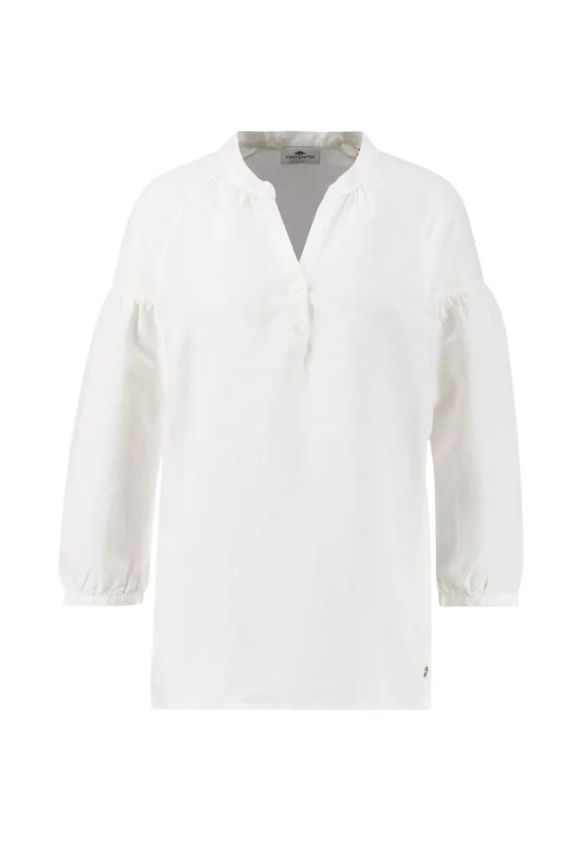 FYNCHHATTON Plain Blouse With A Vneckline Whitesummer Redfresh Roselight Blue Women Blouses