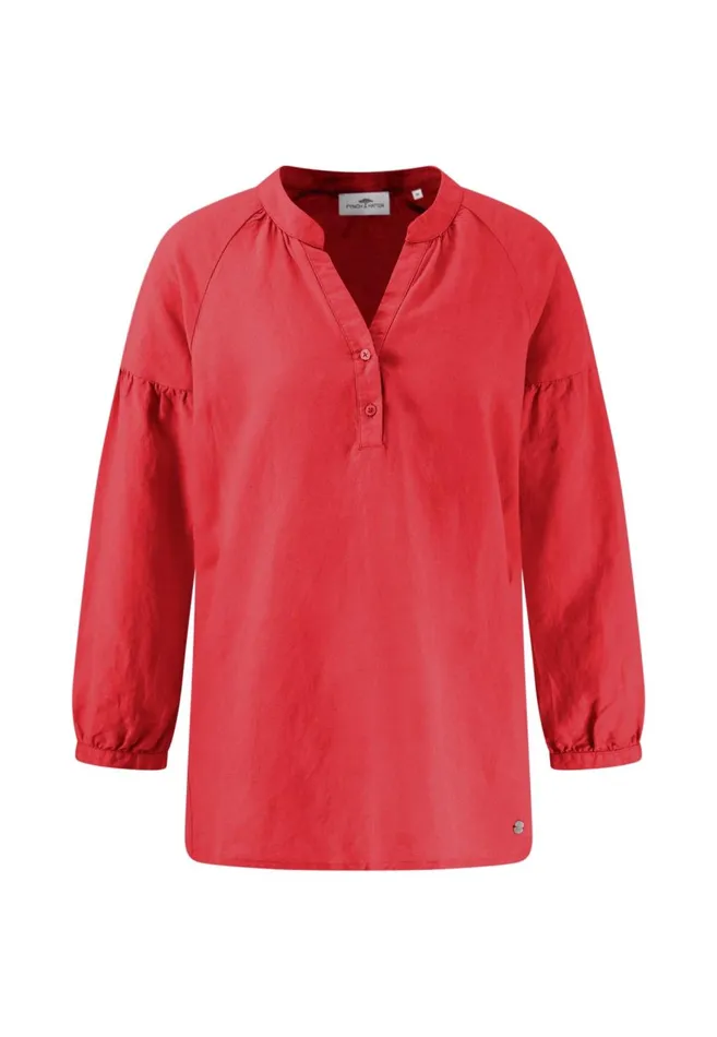 FYNCHHATTON Plain Blouse With A Vneckline Whitesummer Redfresh Roselight Blue Women Blouses