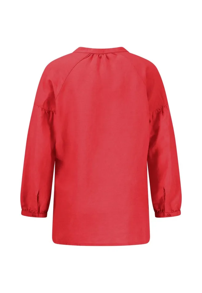 FYNCHHATTON Plain Blouse With A Vneckline Whitesummer Redfresh Roselight Blue Women Blouses