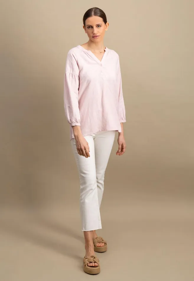 FYNCHHATTON Plain Blouse With A Vneckline Whitesummer Redfresh Roselight Blue Women Blouses