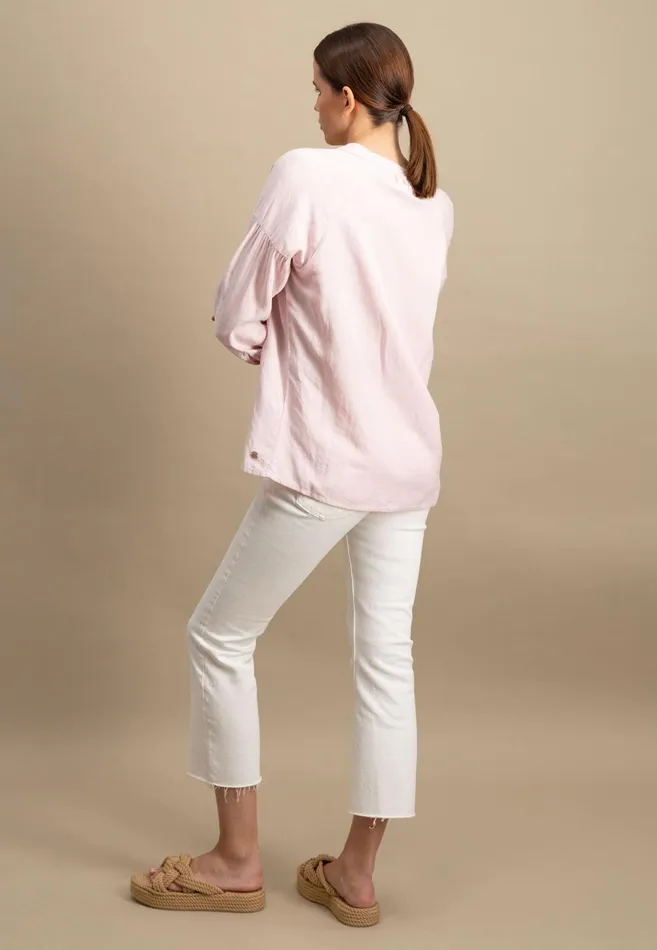 FYNCHHATTON Plain Blouse With A Vneckline Whitesummer Redfresh Roselight Blue Women Blouses