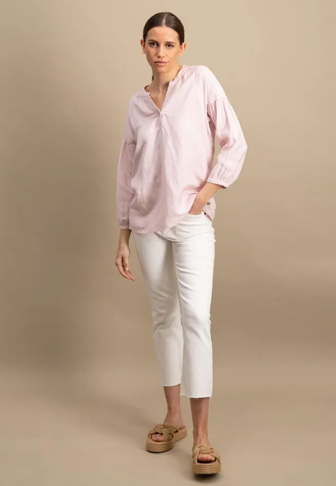 FYNCHHATTON Plain Blouse With A Vneckline Whitesummer Redfresh Roselight Blue Women Blouses