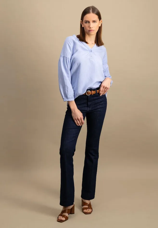 FYNCHHATTON Plain Blouse With A Vneckline Whitesummer Redfresh Roselight Blue Women Blouses