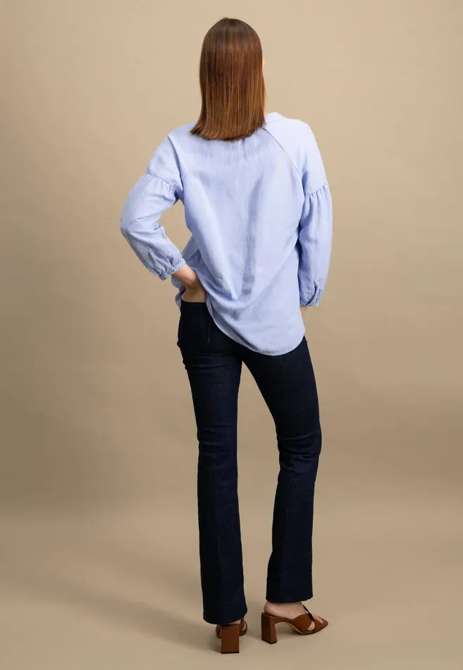 FYNCHHATTON Plain Blouse With A Vneckline Whitesummer Redfresh Roselight Blue Women Blouses