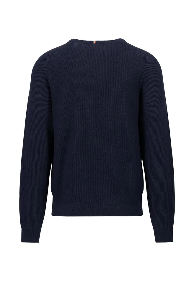 FYNCHHATTON Pullovers Made Of Cotton Twocolor Optics Dark Khakinavy Men Sweater