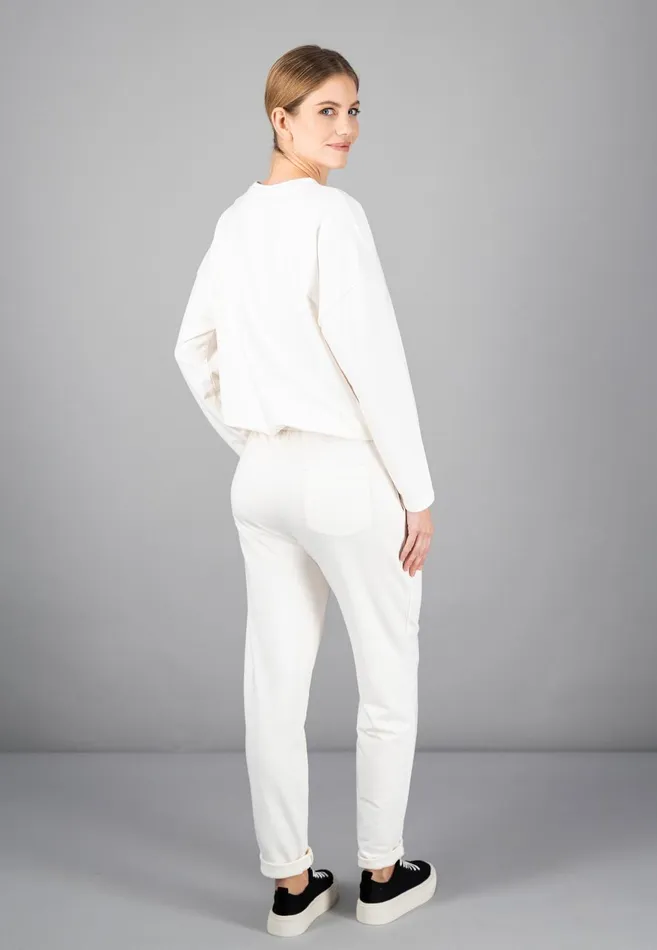FYNCHHATTON Sportive Sweatpants Made Of Cotton Modal Mix Milkcoralsky Bluetaupe Women Pants FYNCHHATTON Sportive Sweatpants Made Of Cotton Modal Mix Milkcoralsky Bluetaupe Women Pants