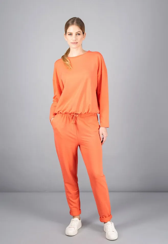 FYNCHHATTON Sportive Sweatpants Made Of Cotton Modal Mix Milkcoralsky Bluetaupe Women Pants FYNCHHATTON Sportive Sweatpants Made Of Cotton Modal Mix Milkcoralsky Bluetaupe Women Pants