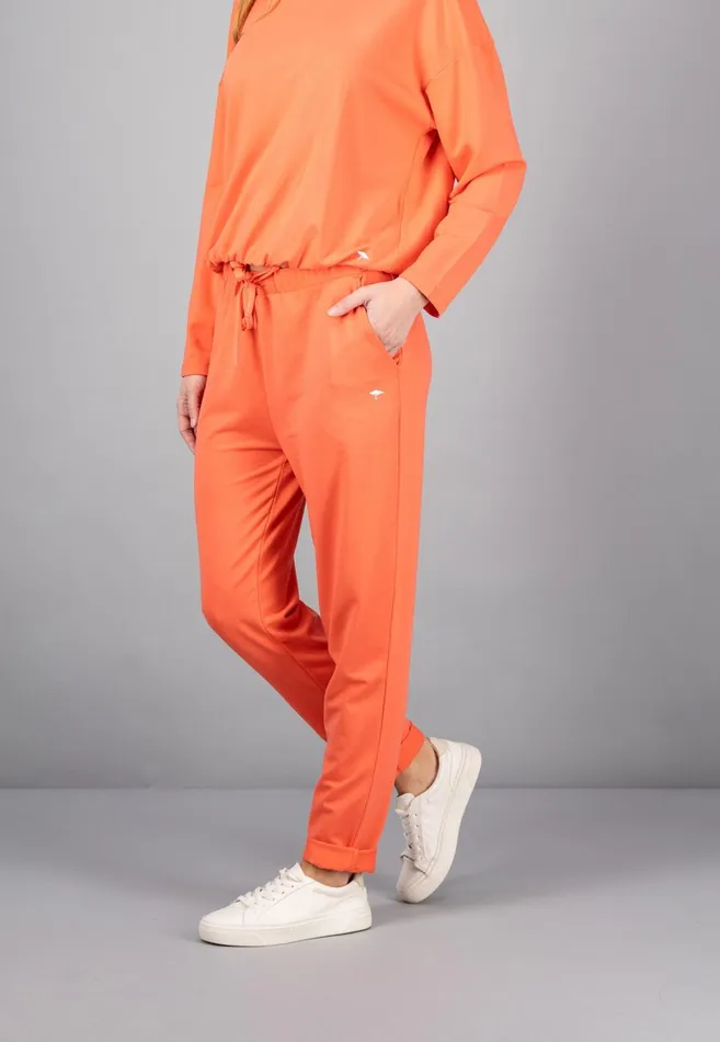 FYNCHHATTON Sportive Sweatpants Made Of Cotton Modal Mix Milkcoralsky Bluetaupe Women Pants FYNCHHATTON Sportive Sweatpants Made Of Cotton Modal Mix Milkcoralsky Bluetaupe Women Pants