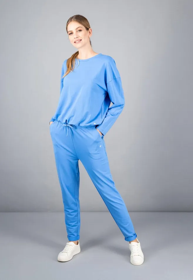 FYNCHHATTON Sportive Sweatpants Made Of Cotton Modal Mix Milkcoralsky Bluetaupe Women Pants FYNCHHATTON Sportive Sweatpants Made Of Cotton Modal Mix Milkcoralsky Bluetaupe Women Pants