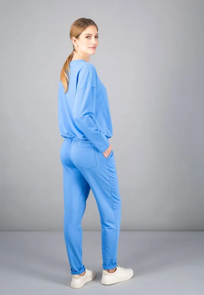 FYNCHHATTON Sportive Sweatpants Made Of Cotton Modal Mix Milkcoralsky Bluetaupe Women Pants FYNCHHATTON Sportive Sweatpants Made Of Cotton Modal Mix Milkcoralsky Bluetaupe Women Pants