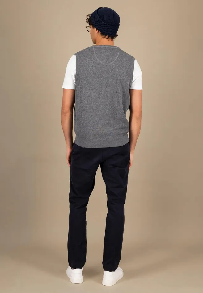 FYNCHHATTON String Pullunder Made Of Fine Cotton Steelnavypoppy Rednightstrong Blue Men Sweater