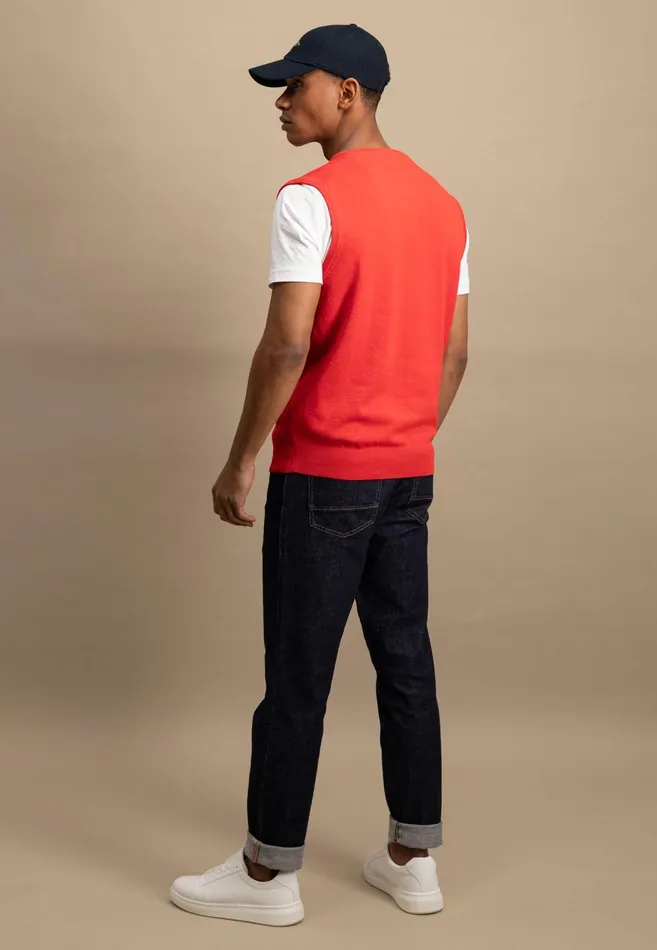 FYNCHHATTON String Pullunder Made Of Fine Cotton Steelnavypoppy Rednightstrong Blue Men Sweater