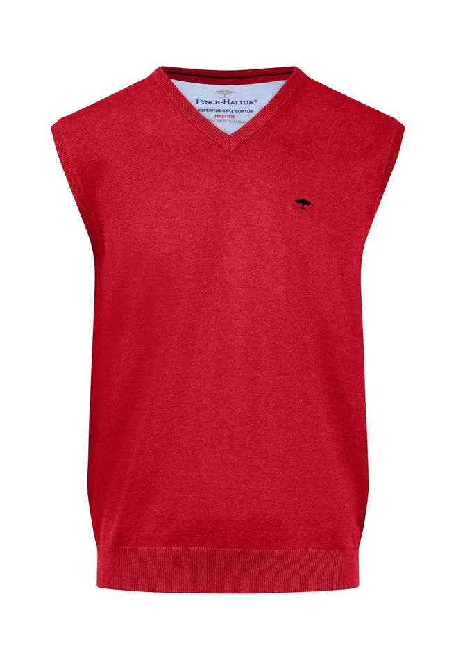 FYNCHHATTON String Pullunder Made Of Fine Cotton Steelnavypoppy Rednightstrong Blue Men Sweater