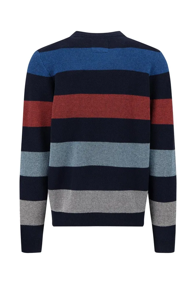 FYNCHHATTON Strip Sweater With A Circular Neckline Navynew Offwhite Men Sweater