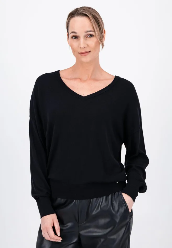 FYNCHHATTON Sweater With Silk Content And Vneckline Blackdusty Rosetaupe Women Sweater