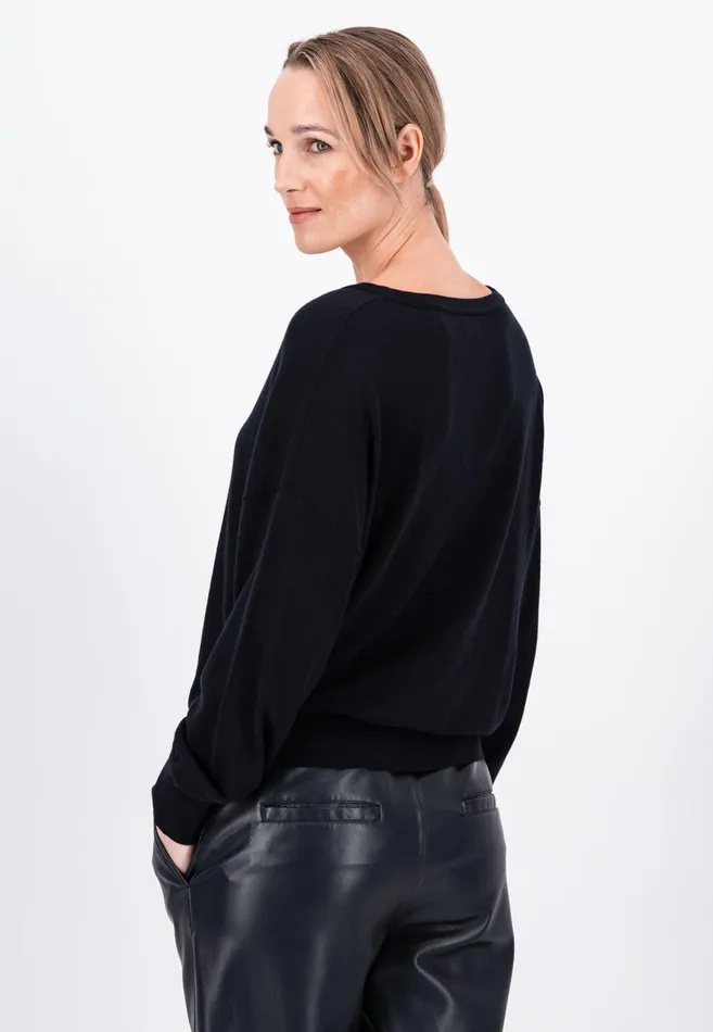 FYNCHHATTON Sweater With Silk Content And Vneckline Blackdusty Rosetaupe Women Sweater