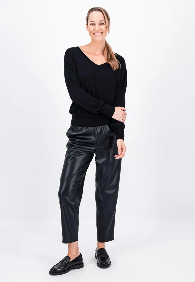 FYNCHHATTON Sweater With Silk Content And Vneckline Blackdusty Rosetaupe Women Sweater