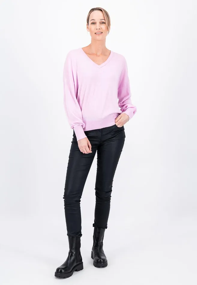 FYNCHHATTON Sweater With Silk Content And Vneckline Blackdusty Rosetaupe Women Sweater