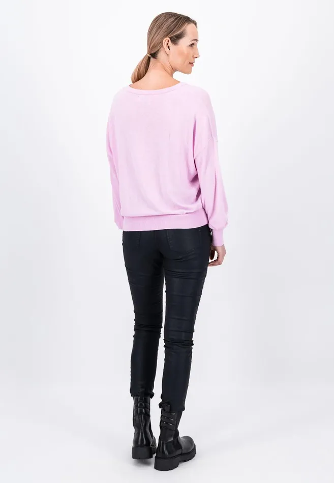 FYNCHHATTON Sweater With Silk Content And Vneckline Blackdusty Rosetaupe Women Sweater