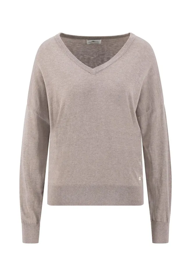 FYNCHHATTON Sweater With Silk Content And Vneckline Blackdusty Rosetaupe Women Sweater