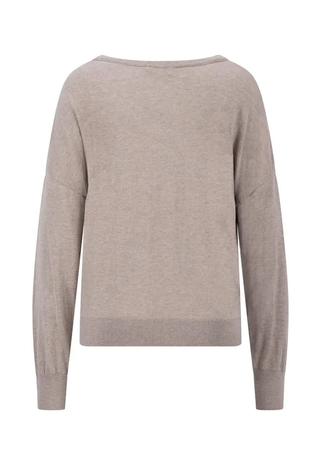 FYNCHHATTON Sweater With Silk Content And Vneckline Blackdusty Rosetaupe Women Sweater