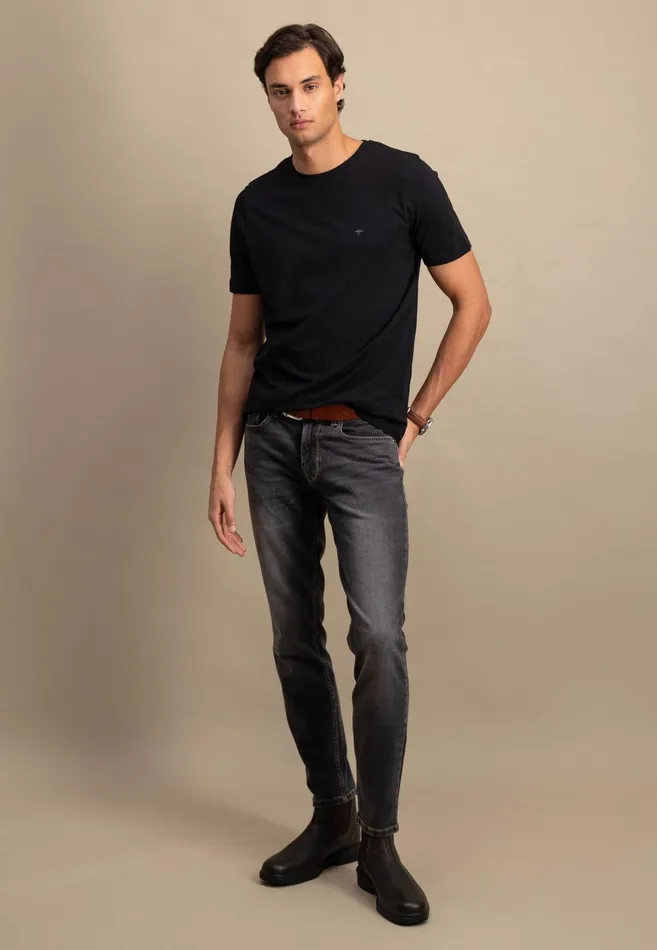 FYNCHHATTON Tapered Fit Jeans Black Usedmid Blueblue Bluelight Blue Men Pants