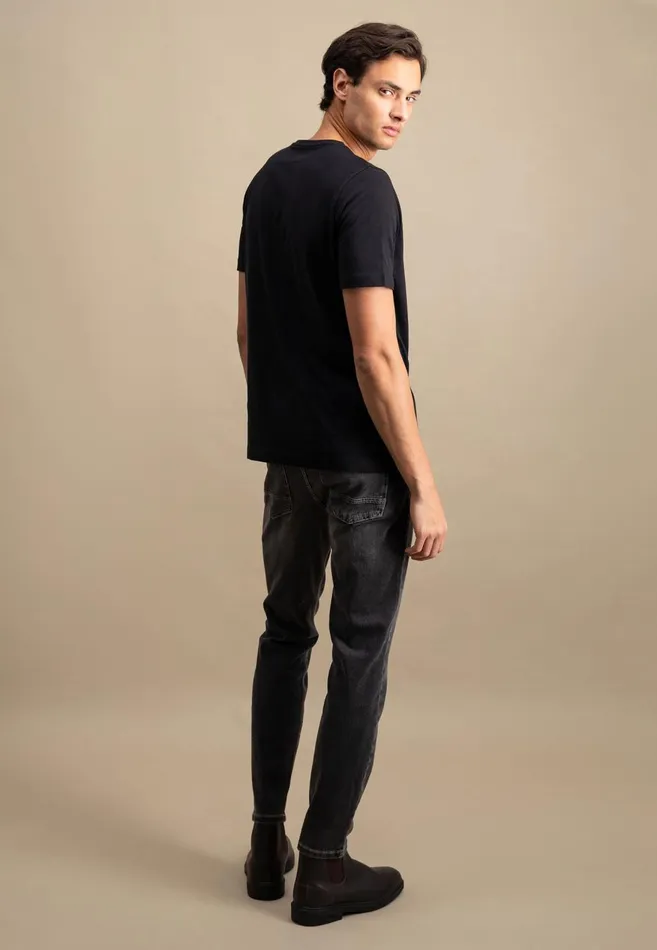 FYNCHHATTON Tapered Fit Jeans Black Usedmid Blueblue Bluelight Blue Men Pants