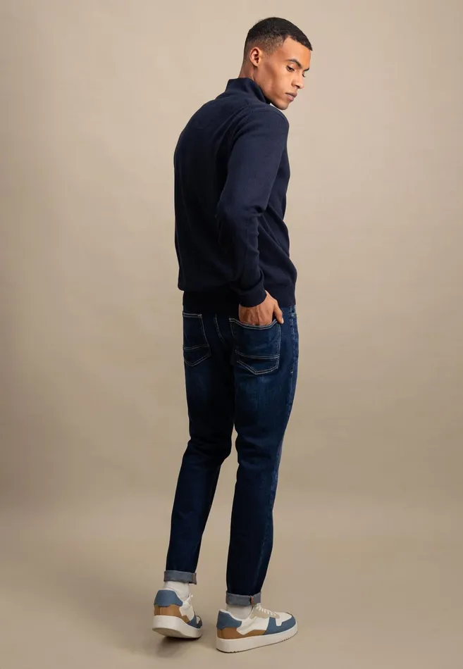 FYNCHHATTON Troyer Sweater Made Of Pure Cotton Navysteel Men Sweater