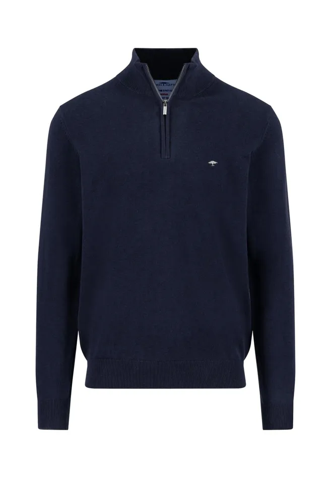 FYNCHHATTON Troyer Sweater Made Of Pure Cotton Navysteel Men Sweater
