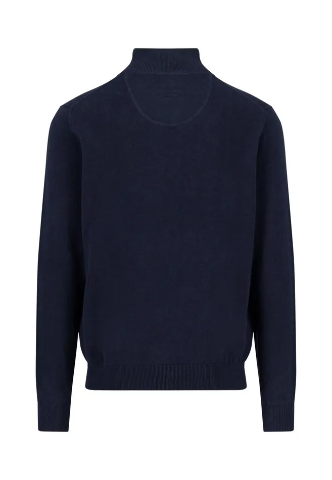 FYNCHHATTON Troyer Sweater Made Of Pure Cotton Navysteel Men Sweater